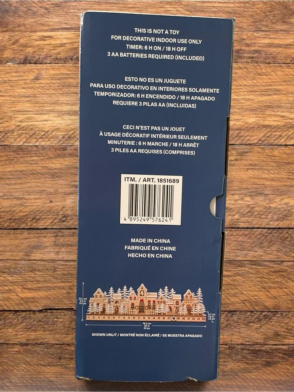 Holiday Village LED Lighted Wooden Christmas Advent Calendar 30